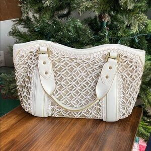 Cole Haan Cream Woven bag